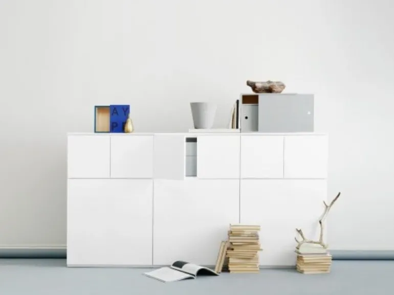 Lundia Fuuga skåp, 192 cm, stora och små dörrar, vit