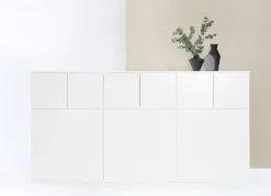 Lundia Fuuga skåp, 192 cm, stora och små dörrar, vit
