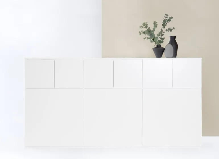 Lundia Fuuga skåp, 192 cm, stora och små dörrar, vit