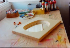 Lundia Knot, väggspegel, furu