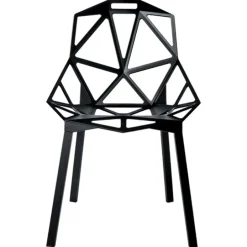 Magis Chair One stol, svart, ben i målad aluminium
