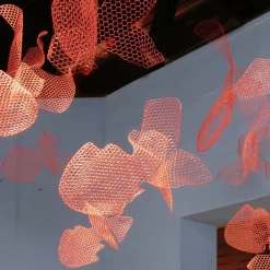 Magis Fish skulptur, liten, fluorescerande röd