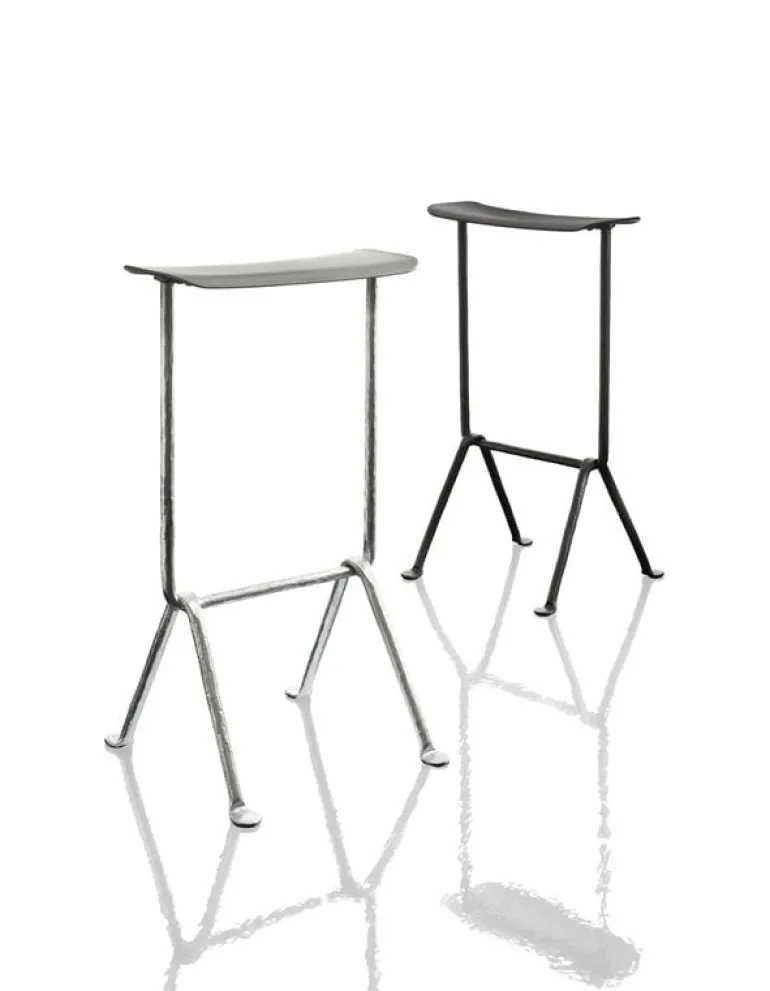 Magis Officina barstol, hög, galvaniserad, svart