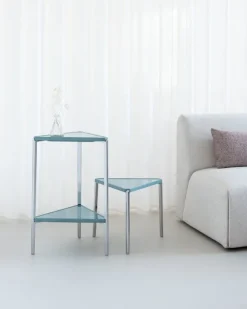 Magis Tambour lågt bord, 44 cm, vit - ljusblå