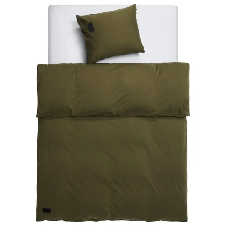Magniberg Nude Jersey påslakanset, tvättad armégrön