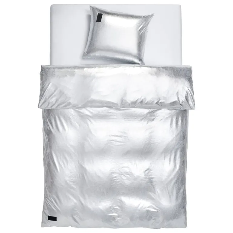 Magniberg Nude Metallic Jersey påslakan, 150 x 210 cm, silver