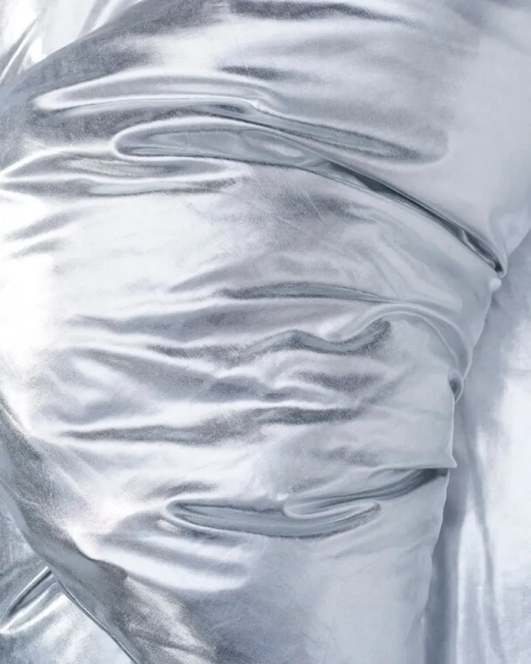 Magniberg Nude Metallic Jersey påslakan, 150 x 210 cm, silver