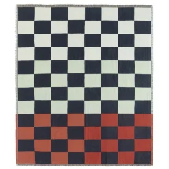 Marimekko Kukko ja Kan, filt, 130x170 cm, off-white - mörkblå - orange röd