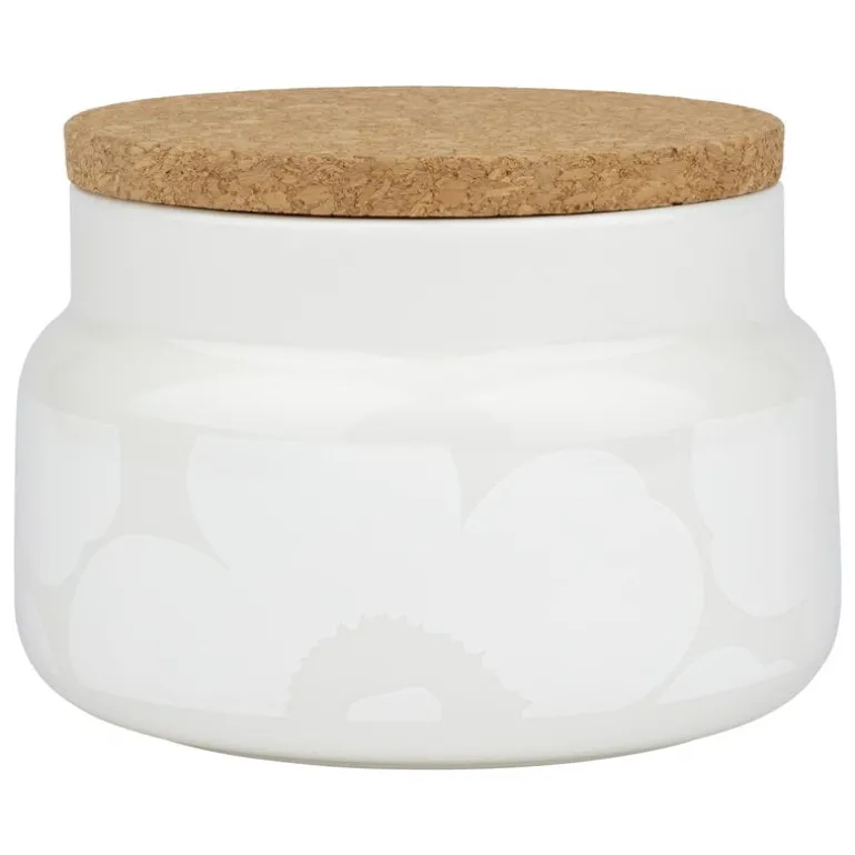 Marimekko Oiva - Unikko burk, 0,7 l, naturvit - vit