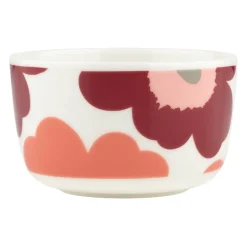 Marimekko Oiva - Unikko skål, 2,5 dl, vit - mörk körsbär - lax