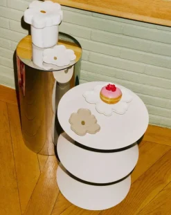 Marimekko Oiva - Unikko 60th Anniversary samlarobjekt, vit - guld