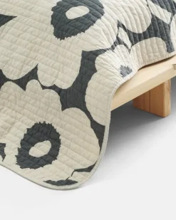 Marimekko Unikko bäddöverkast, 160 x 260 cm, kolgrå - off-white