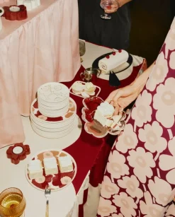 Marimekko Unikko, ljusstake, 2-pack, koboltblå - vit