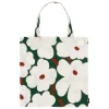 Marimekko Unikko tygväska, mörkgrön - naturvit - rosa - rödbrun