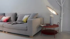 Martinelli Luce TX1 lyxig bordslampa, L, grå - mässing