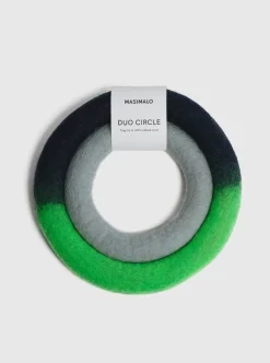 Masimalo Duo Circle hundleksak, neon grön - blå