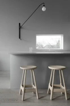 Massproductions Albert barstol, vitoljad ek