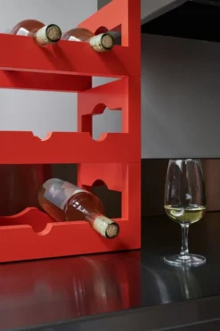 Massproductions Silo stapelbart vinställ, klarrödmålad bok