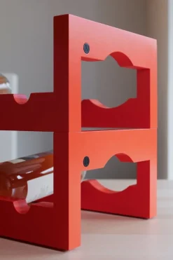 Massproductions Silo stapelbart vinställ, klarrödmålad bok