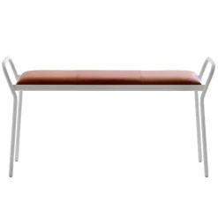 Maze Anytwo sittbänk, vit - vintage cognac