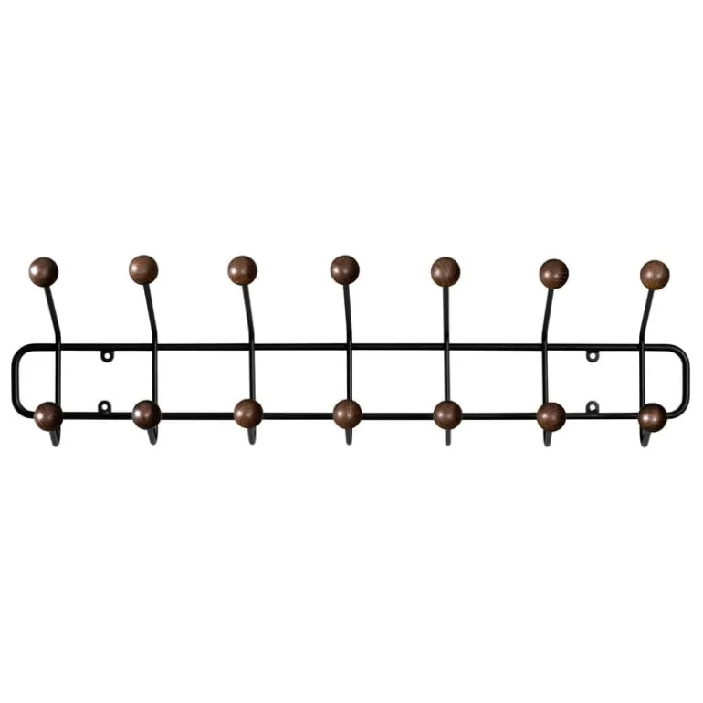 Maze Bill Horizontal klädhängare, svart - valnötsfärgad ask