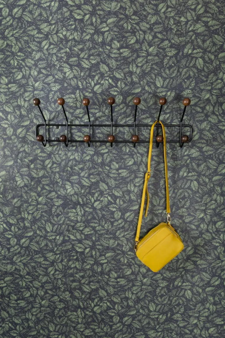 Maze Bill Horizontal klädhängare, svart - valnötsfärgad ask