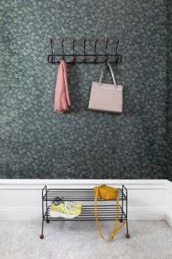 Maze Bill Horizontal klädhängare, svart - valnötsfärgad ask