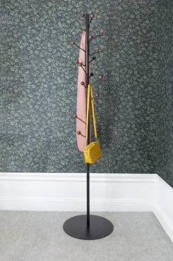 Maze Bill klädhängare, svart - valnötsfärgad ask