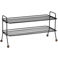 Maze Bill skohylla, svart - valnötsfärgad ask