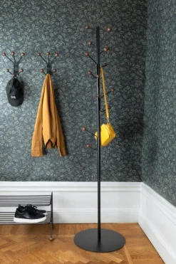 Maze Bill skohylla, svart - valnötsfärgad ask