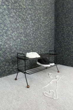 Maze Bill skohylla, svart - valnötsfärgad ask