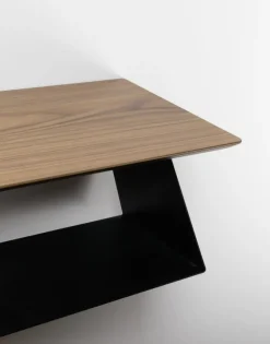 Maze Edgy Wood hylla, svart - valnöt