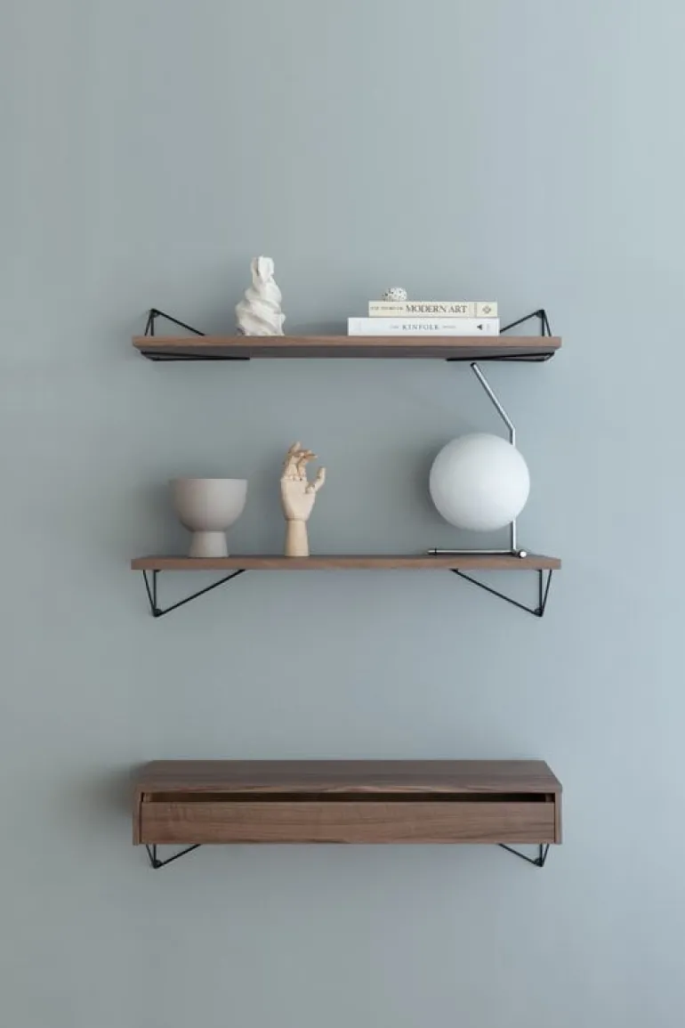 Maze Pythagoras hylla L, 80 x 27 cm, valnöt