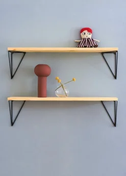 Maze Pythagoras Play hylla med konsoler, 2 st, furu - svart