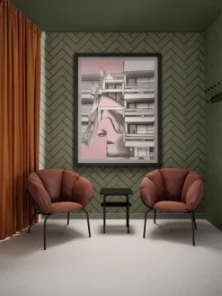 Maze Same Easy fåtölj, svart - brunt läder