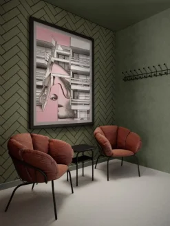 Maze Same Easy fåtölj, svart - brunt läder