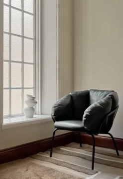 Maze Same Easy fåtölj, svart - svart läder