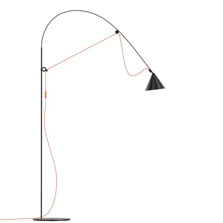 Midgard AYNO L golvlampa, 2700 K, svart - orange