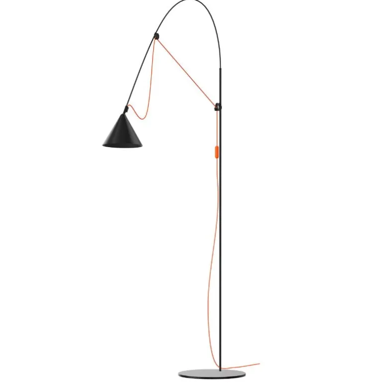 Midgard AYNO L golvlampa, 2700 K, svart - orange