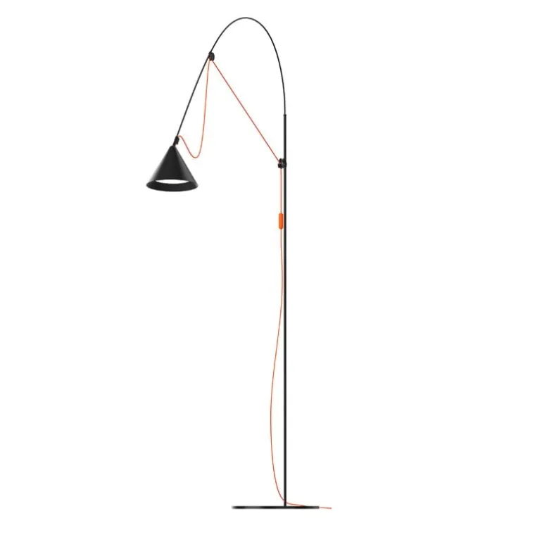 Midgard AYNO L golvlampa, 2700 K, svart - orange