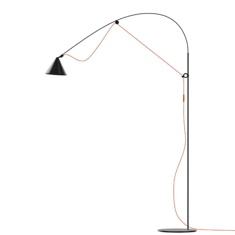 Midgard AYNO L golvlampa, 2700 K, svart - orange