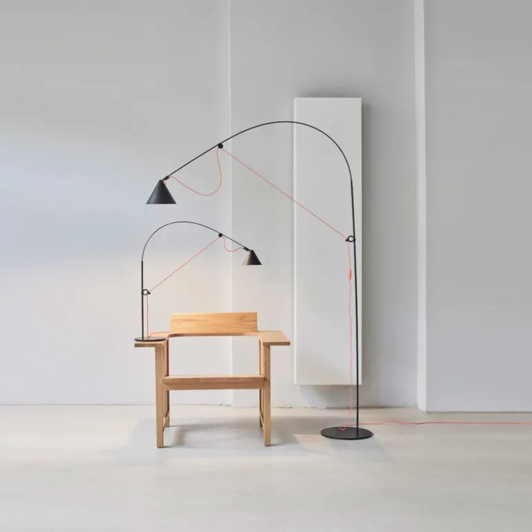 Midgard AYNO L golvlampa, 2700 K, svart - orange