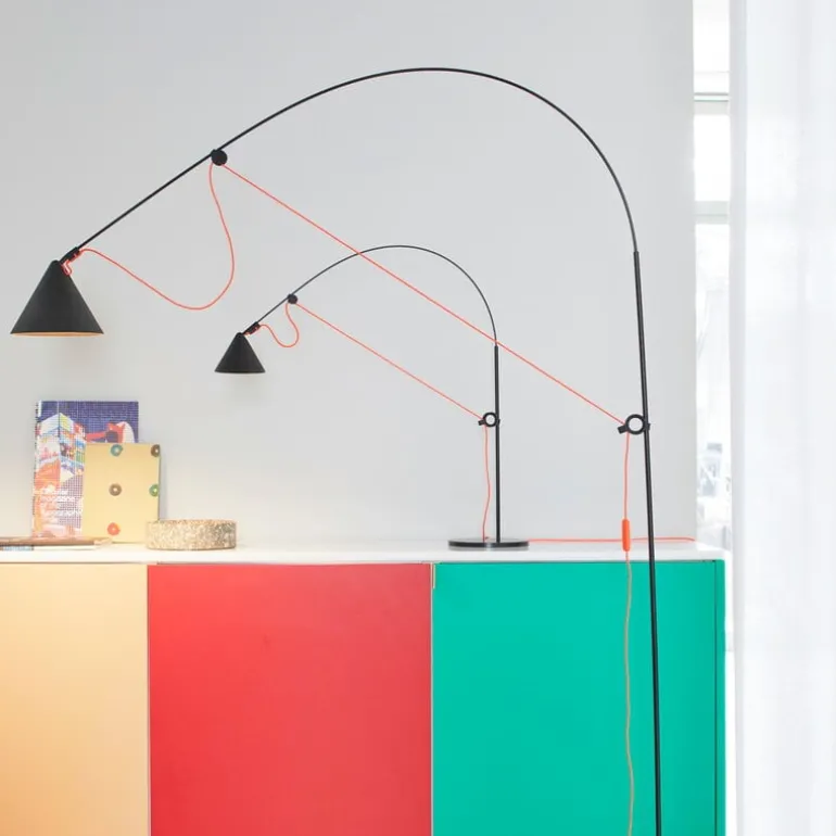 Midgard AYNO L golvlampa, 2700 K, svart - orange