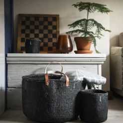 Mifuko Kiondo korg med handtag, M, svart