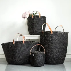 Mifuko Kiondo korg med handtag, L, svart