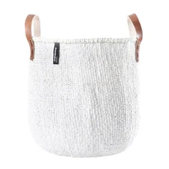 Mifuko Kiondo korg med handtag, M, vit