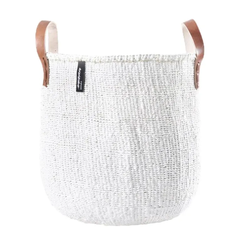 Mifuko Kiondo korg med handtag, M, vit