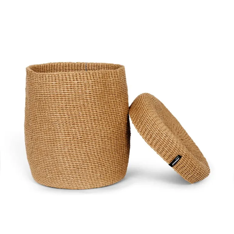 Mifuko Kiondo korg med lock, L, brun