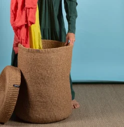 Mifuko Kiondo korg med lock, XL, brun