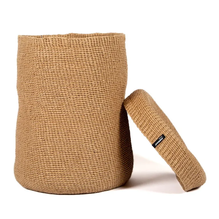 Mifuko Kiondo korg med lock, XL, brun